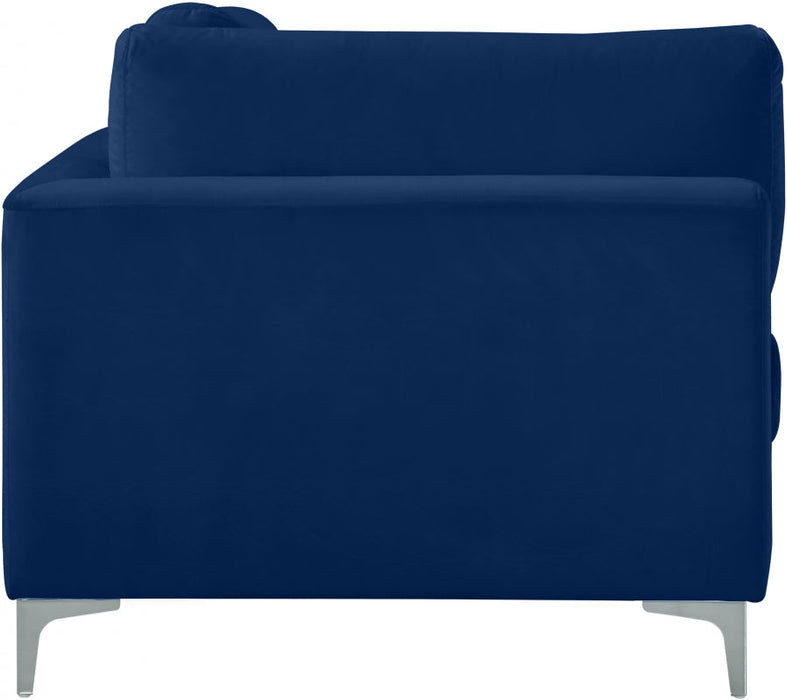 Julia Blue Velvet Modular Corner Chair - 605Navy-Corner - Vega Furniture