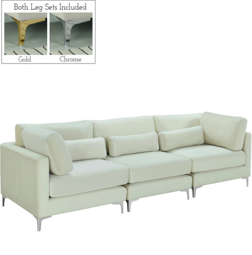 Julia Cream Velvet Modular 108" Sofa - 605Cream-S108 - Vega Furniture