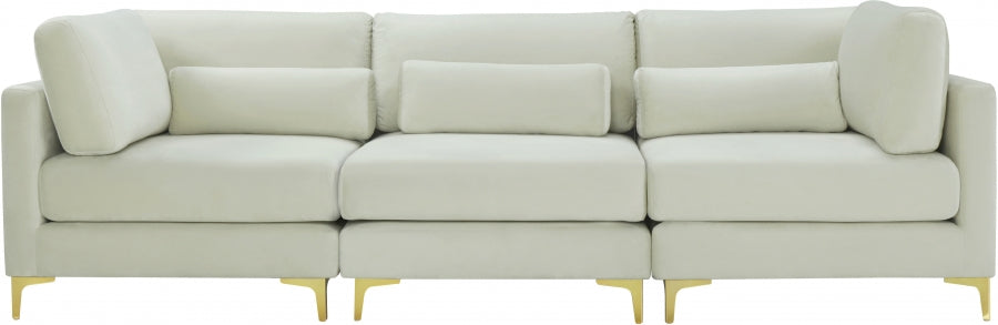 Julia Cream Velvet Modular 108" Sofa - 605Cream-S108 - Vega Furniture