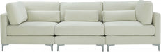Julia Cream Velvet Modular 108" Sofa - 605Cream-S108 - Vega Furniture
