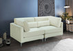 Julia Cream Velvet Modular 75" Loveseat - 605Cream-S75 - Vega Furniture