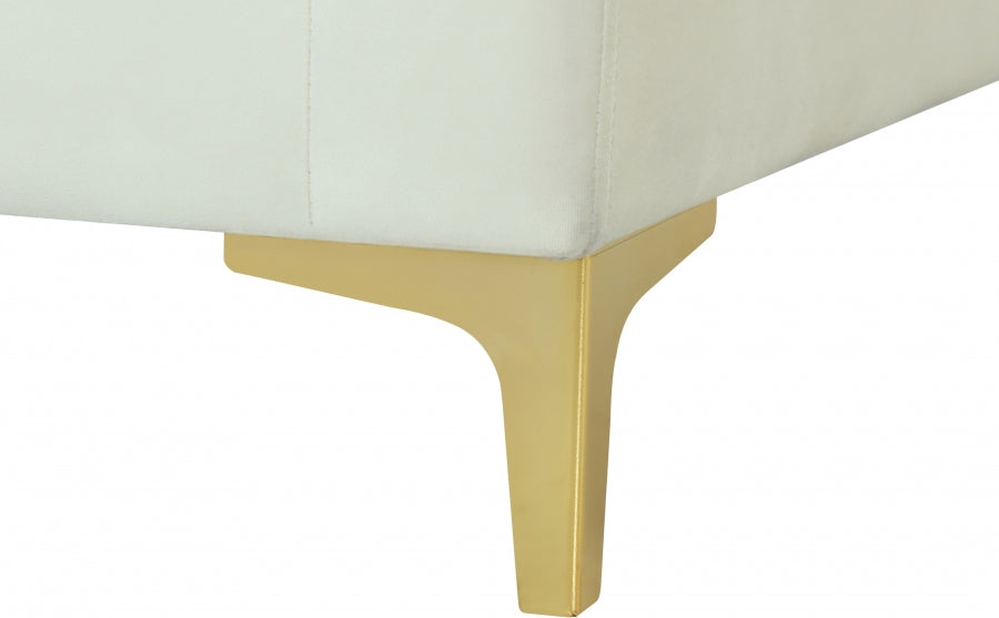 Julia Cream Velvet Modular Armless Chair - 605Cream-Armless - Vega Furniture