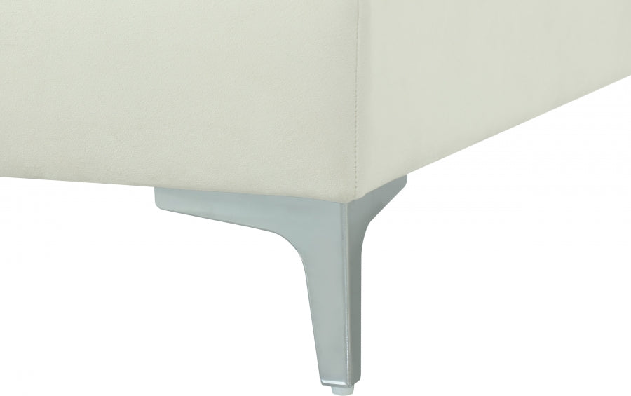 Julia Cream Velvet Modular Armless Chair - 605Cream-Armless - Vega Furniture