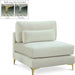 Julia Cream Velvet Modular Armless Chair - 605Cream-Armless - Vega Furniture