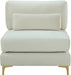 Julia Cream Velvet Modular Armless Chair - 605Cream-Armless - Vega Furniture