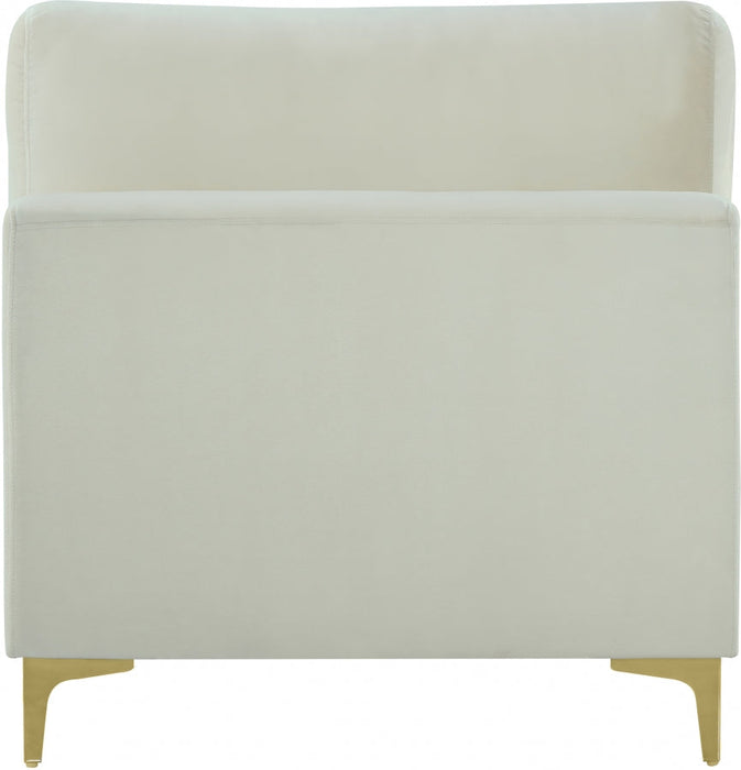 Julia Cream Velvet Modular Armless Chair - 605Cream-Armless - Vega Furniture