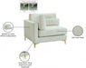 Julia Cream Velvet Modular Corner Chair - 605Cream-Corner - Vega Furniture