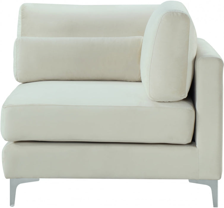 Julia Cream Velvet Modular Corner Chair - 605Cream-Corner - Vega Furniture