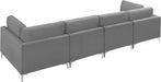 Julia Grey Velvet Modular 142" Sofa - 605Grey-S142 - Vega Furniture