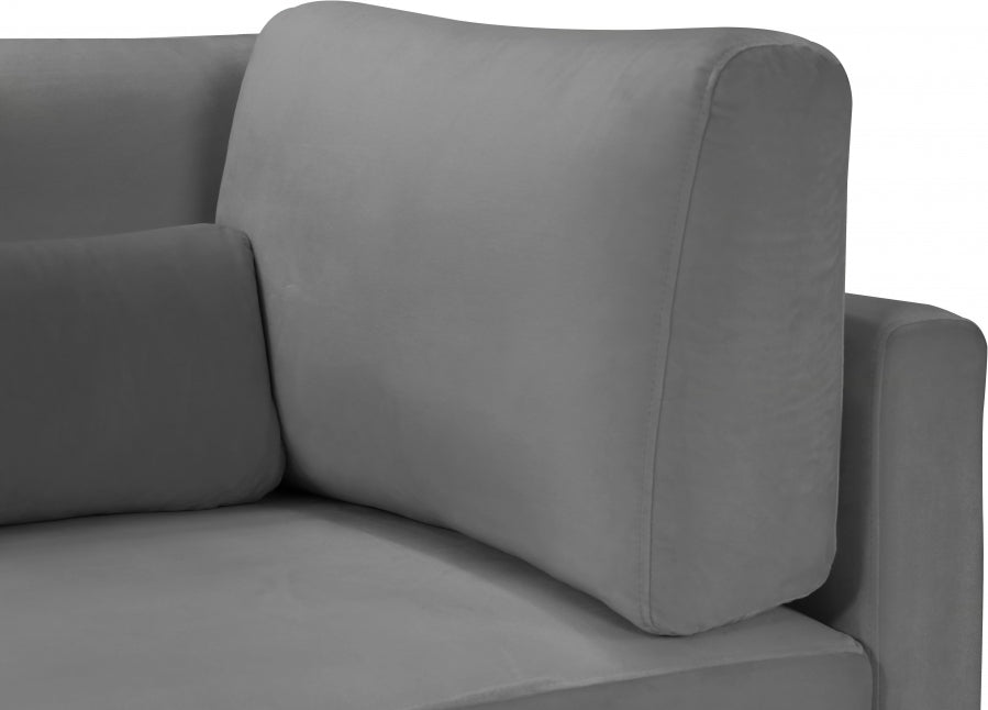 Julia Grey Velvet Modular 142" Sofa - 605Grey-S142 - Vega Furniture