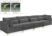 Julia Grey Velvet Modular 142" Sofa - 605Grey-S142 - Vega Furniture