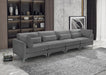 Julia Grey Velvet Modular 142" Sofa - 605Grey-S142 - Vega Furniture