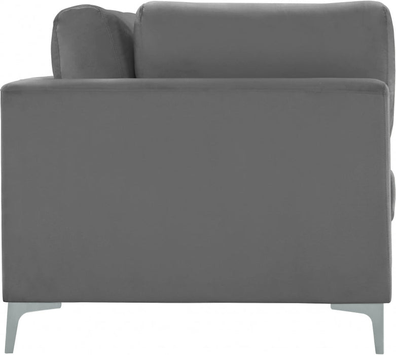 Julia Grey Velvet Modular 142" Sofa - 605Grey-S142 - Vega Furniture