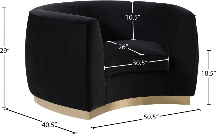 Julian Black Velvet Chair - 620Black-C - Vega Furniture