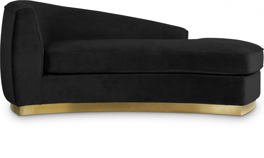 Julian Black Velvet Chaise Lounge - 620Black-Chaise - Vega Furniture