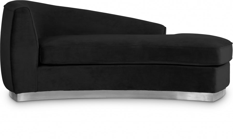 Julian Black Velvet Chaise Lounge - 621Black-Chaise - Vega Furniture