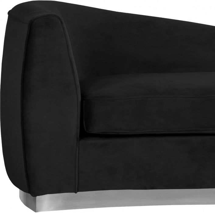 Julian Black Velvet Chaise Lounge - 621Black-Chaise - Vega Furniture