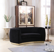 Julian Black Velvet Loveseat - 620Black-L - Vega Furniture