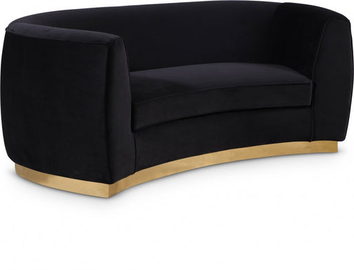 Julian Black Velvet Loveseat - 620Black-L - Vega Furniture