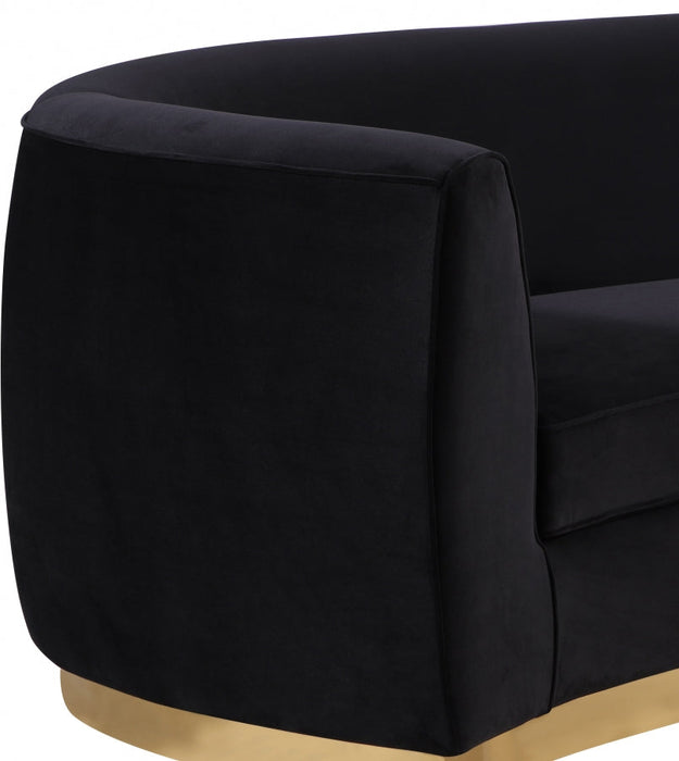 Julian Black Velvet Loveseat - 620Black-L - Vega Furniture