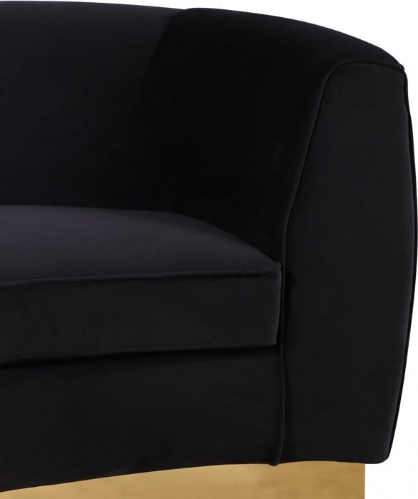 Julian Black Velvet Loveseat - 620Black-L - Vega Furniture