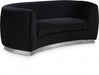 Julian Black Velvet Loveseat - 621Black-L - Vega Furniture