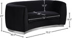 Julian Black Velvet Loveseat - 621Black-L - Vega Furniture