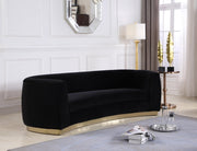 Julian Black Velvet Sofa - 620Black-S - Vega Furniture