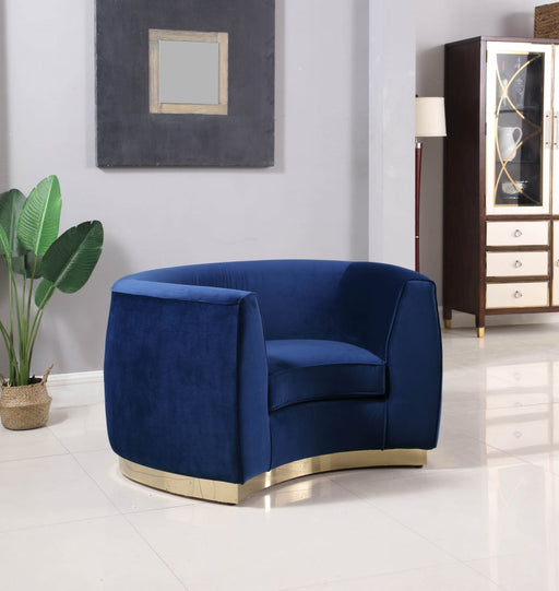 Julian Blue Velvet Chair - 620Navy-C - Vega Furniture