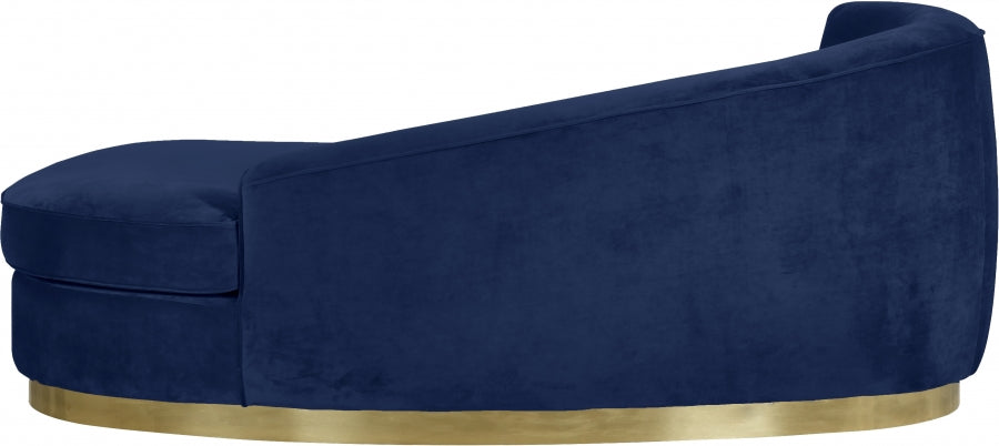 Julian Blue Velvet Chaise Lounge - 620Navy-Chaise - Vega Furniture