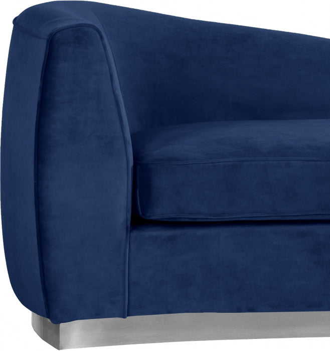 Julian Blue Velvet Chaise Lounge - 621Navy-Chaise - Vega Furniture