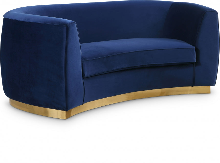 Julian Blue Velvet Loveseat - 620Navy-L - Vega Furniture