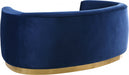 Julian Blue Velvet Loveseat - 620Navy-L - Vega Furniture