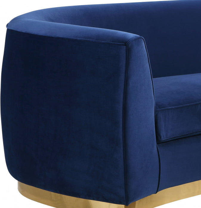 Julian Blue Velvet Loveseat - 620Navy-L - Vega Furniture