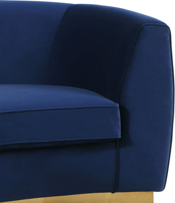 Julian Blue Velvet Loveseat - 620Navy-L - Vega Furniture