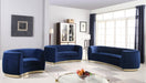 Julian Blue Velvet Loveseat - 620Navy-L - Vega Furniture