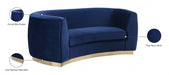 Julian Blue Velvet Loveseat - 620Navy-L - Vega Furniture