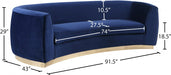 Julian Blue Velvet Sofa - 620Navy-S - Vega Furniture