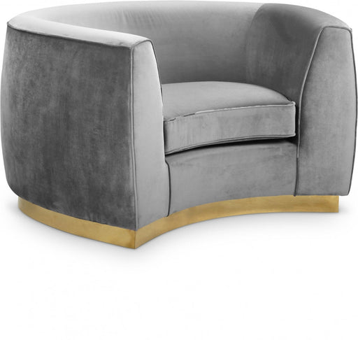 Julian Grey Velvet Chair - 620Grey-C - Vega Furniture
