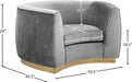 Julian Grey Velvet Chair - 620Grey-C - Vega Furniture