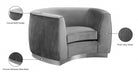 Julian Grey Velvet Chair - 621Grey-C - Vega Furniture