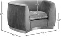 Julian Grey Velvet Chair - 621Grey-C - Vega Furniture