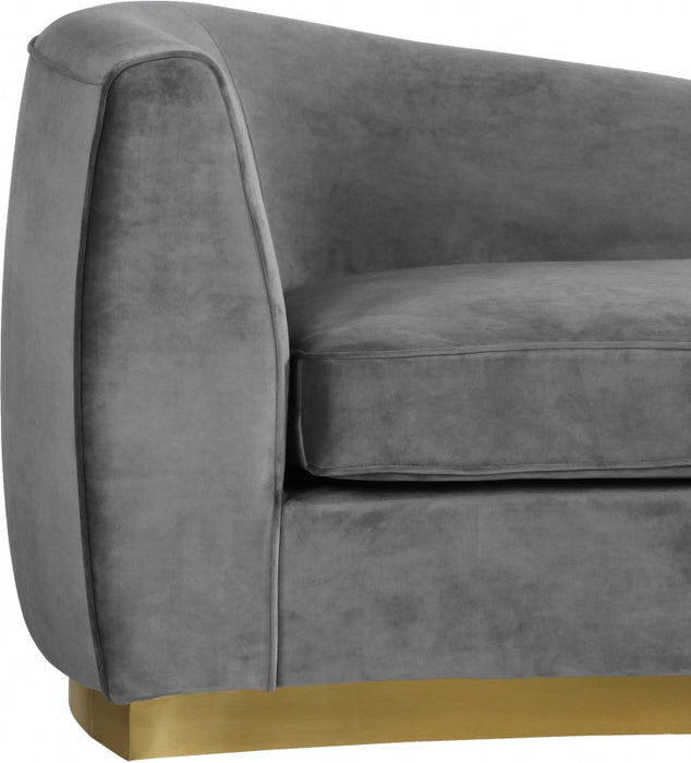 Julian Grey Velvet Chaise Lounge - 620Grey-Chaise - Vega Furniture