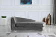 Julian Grey Velvet Chaise Lounge - 621Grey-Chaise - Vega Furniture