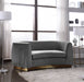 Julian Grey Velvet Loveseat - 620Grey-L - Vega Furniture
