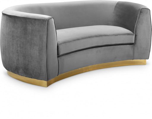 Julian Grey Velvet Loveseat - 620Grey-L - Vega Furniture