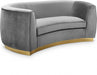 Julian Grey Velvet Loveseat - 620Grey-L - Vega Furniture