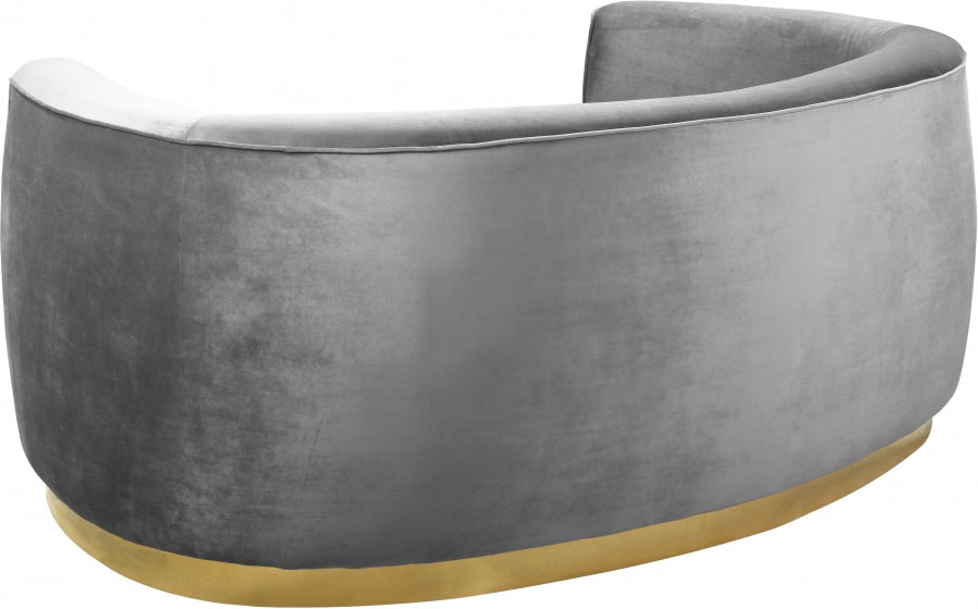 Julian Grey Velvet Loveseat - 620Grey-L - Vega Furniture