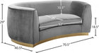 Julian Grey Velvet Loveseat - 620Grey-L - Vega Furniture