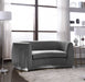 Julian Grey Velvet Loveseat - 621Grey-L - Vega Furniture